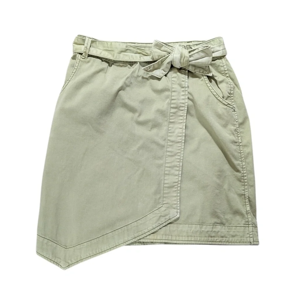 Anthropologie Pilcro and the Letter Press Faded Green Wrap Skirt Size 6